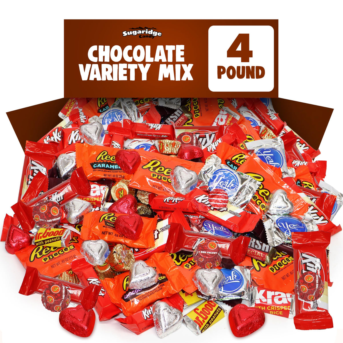 Bulk Chocolate Candy Individually Wrapped - 4 Pound Assorted Chocolate Candy Variety Pack for Classroom Parties, Gift Bags, Candy Exchanges & Treats