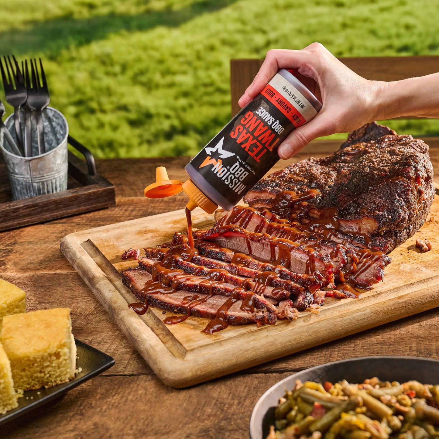 MISSION BBQ BBQ Sauce, Texas Twang, A Texas Style Barbecue Sauce That Is Perfect For Adding A Sweet, Tangy Flavor to Chicken, Brisket, Ribs and More