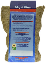 Island Blue 100% Jamaica Blue Mountain Fresh Roasted & Ground Coffee Medium Roast Gourmet Coffee Ground Vacuum Packed in a Burlap Bag, 8 oz