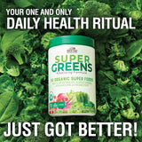 Country Farms Super Greens Natural Flavor, 50 Organic Super Foods, USDA Organic Drink Mix, Fruits, Vegetables, Super Greens, Mushrooms & Probiotics