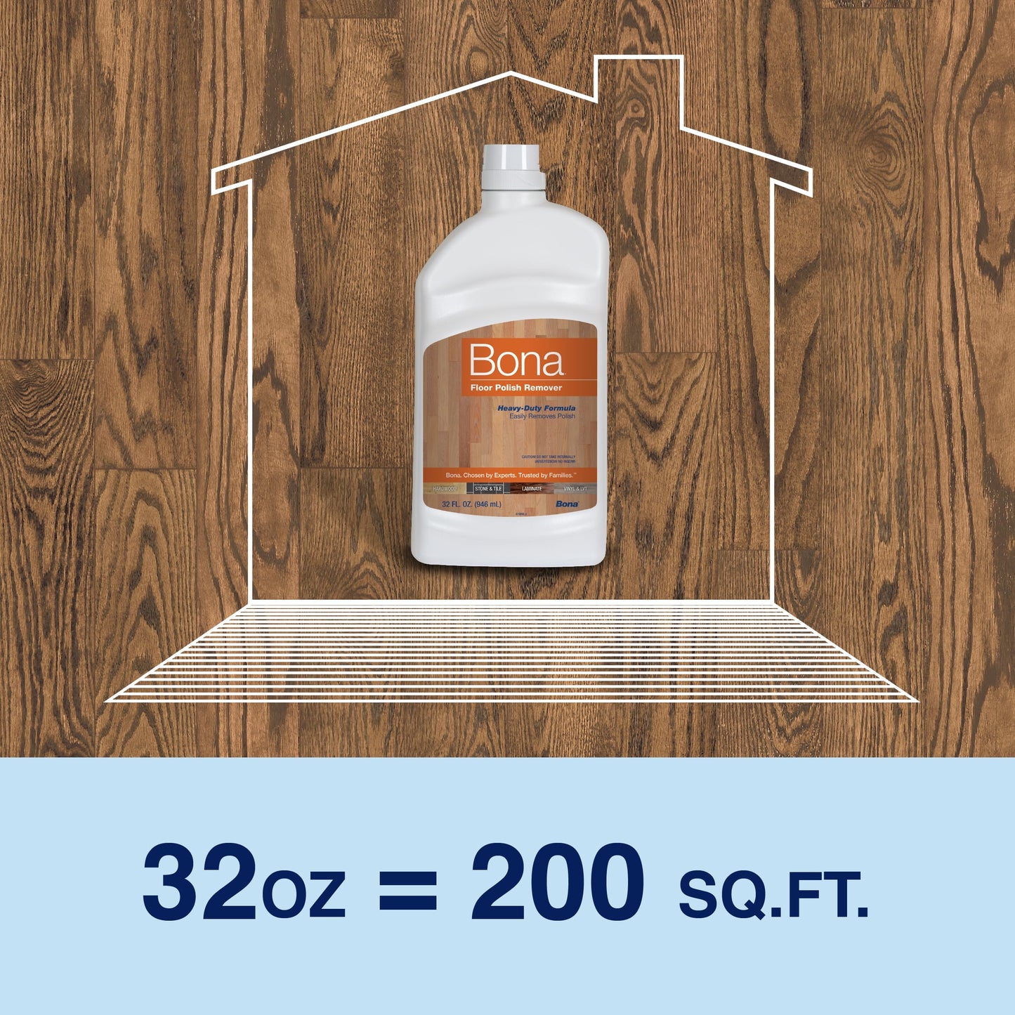 Bona Floor Polish Remover - Covers 200sqft - 32 Fl Oz
