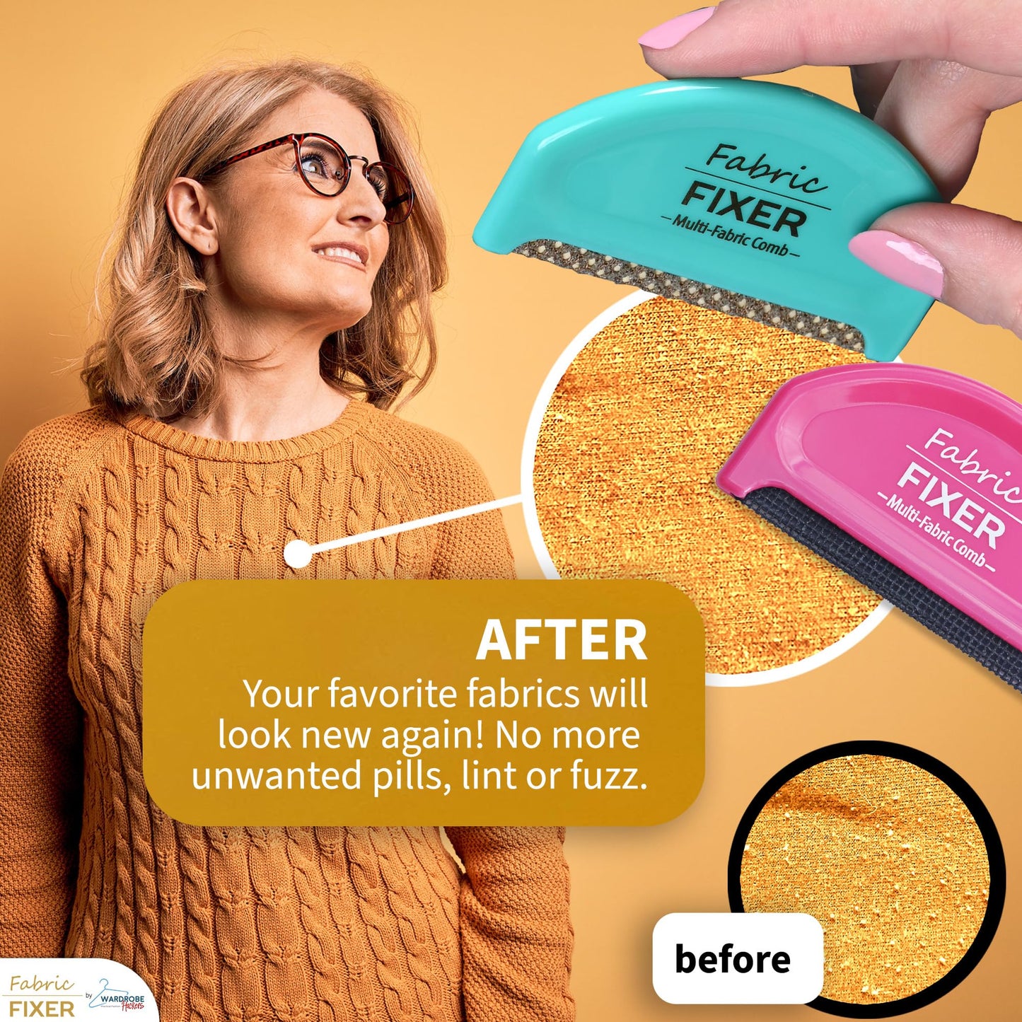 Cashmere Pill Remover Comb & Multi-Fabric Sweater Combs for Pills and Fuzz (3-Pack) Manual Fabric Defuzzer Wool Lint Shaver Comb Scraper for Clothing