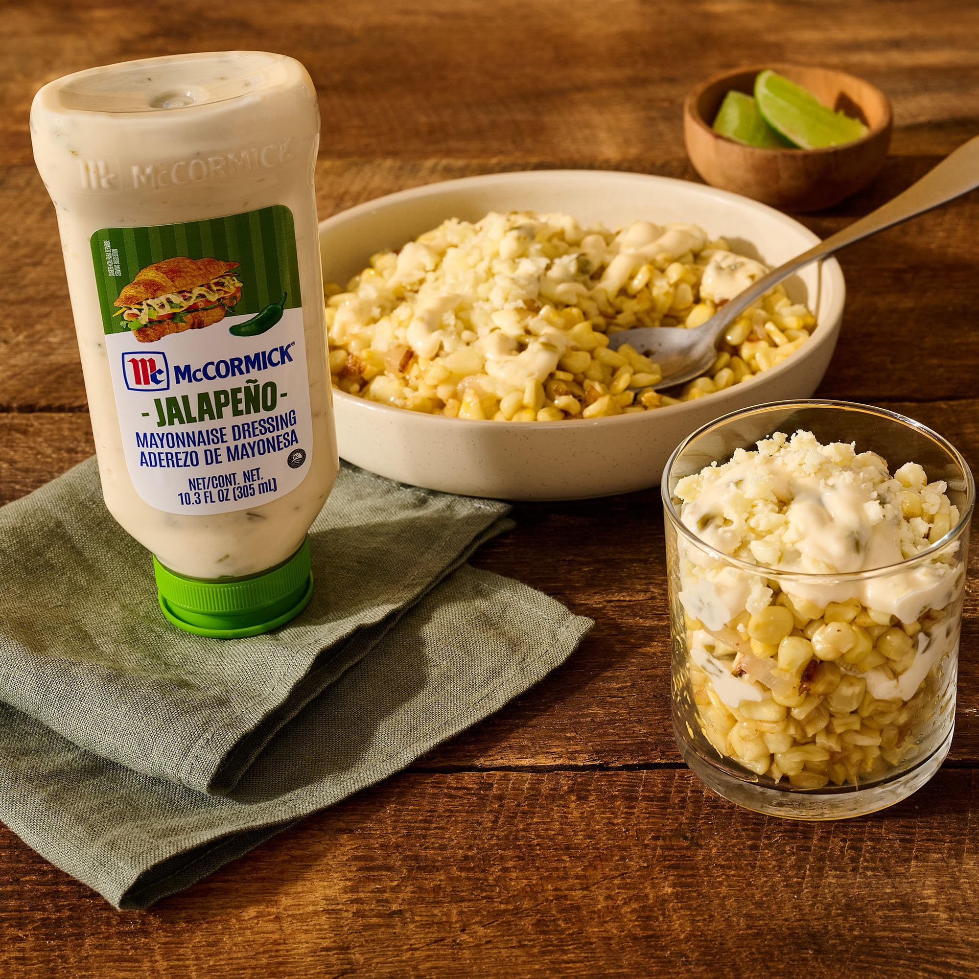 McCormick Mayonnaise Dressing, Jalapeño, A Smooth, Spicy Mayo That is a Great Addition to Sandwiches, Dips, Aioli, Cold Salads, Tacos, and More, 10.3