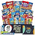 Military Encouragement - Snack Box (40 Piece Variety Gift Basket Care Package) Peanuts, Candy, Chips, Granola Bars & More - My Hero Crate