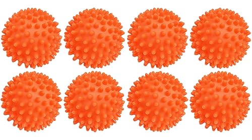 Reusable Orange Dryer Balls - 2.75" Eco-Friendly Fabric Softener Alternative for Laundry - Reduces Drying Time & Static, Softens Clothes Naturally