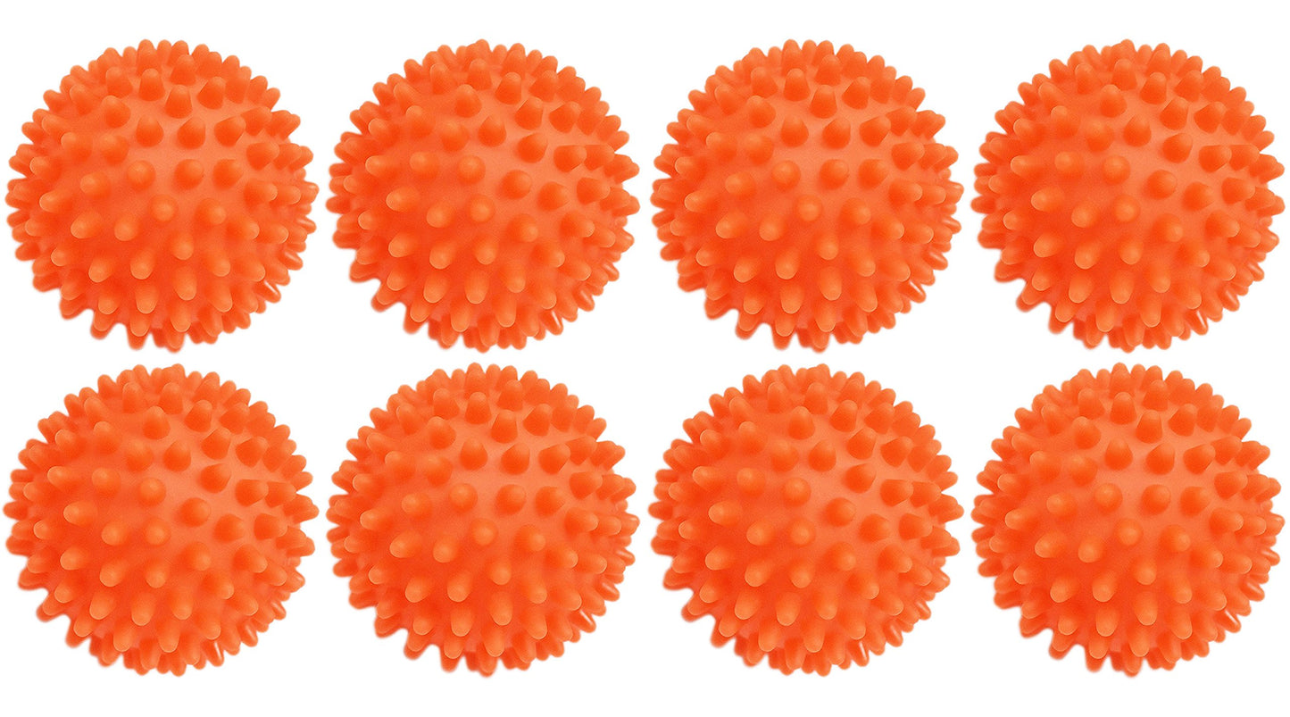Reusable Orange Dryer Balls - 2.75" Eco-Friendly Fabric Softener Alternative for Laundry - Reduces Drying Time & Static, Softens Clothes Naturally