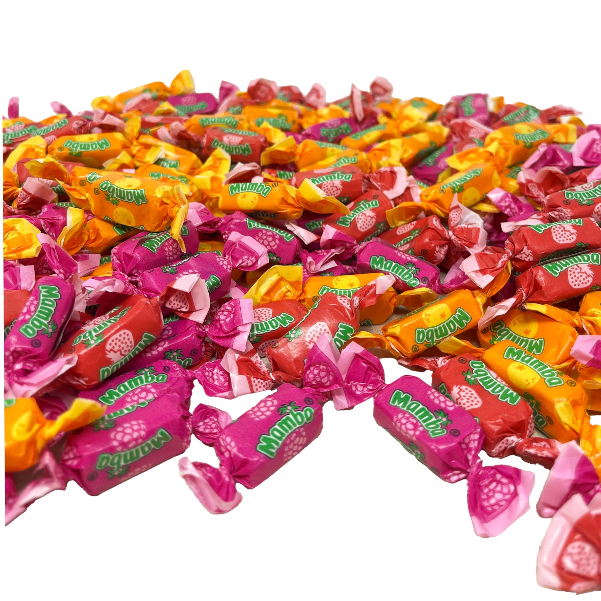 Mamba Fruit Chews Candy, 2 Lbs Party Size Assorted Candy Variety Pack Fruit Snacks Bulk Individually Wrapped In Resealable Bag Approx. 130 pcs (32-Oz)