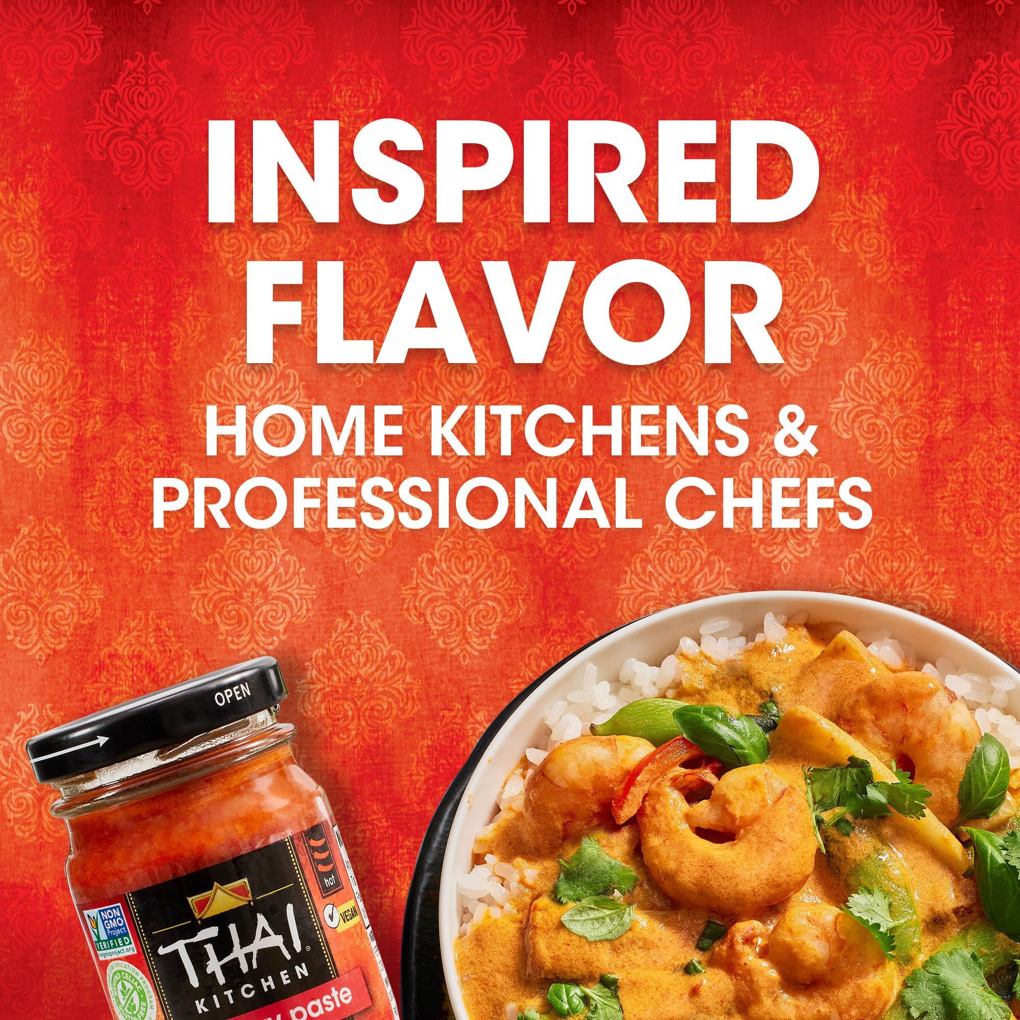 Thai Kitchen Red Curry Paste, Gluten Free, Vegan, Authentic, Non GMO, Hot Heat, For Thai-Inspired Cooking, Stir-Fry, Soups, Curries, and More, 4 oz