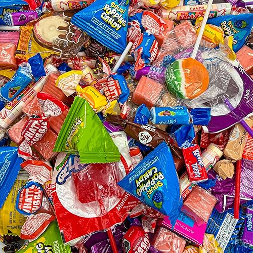 Party Candy Bulk Bag | 3 Pounds | Individually Wrapped Candies | Popping Rocks, Lollipops, Gum, Fruit Chews, Caramels, Taffies - 220 Count | Bulk