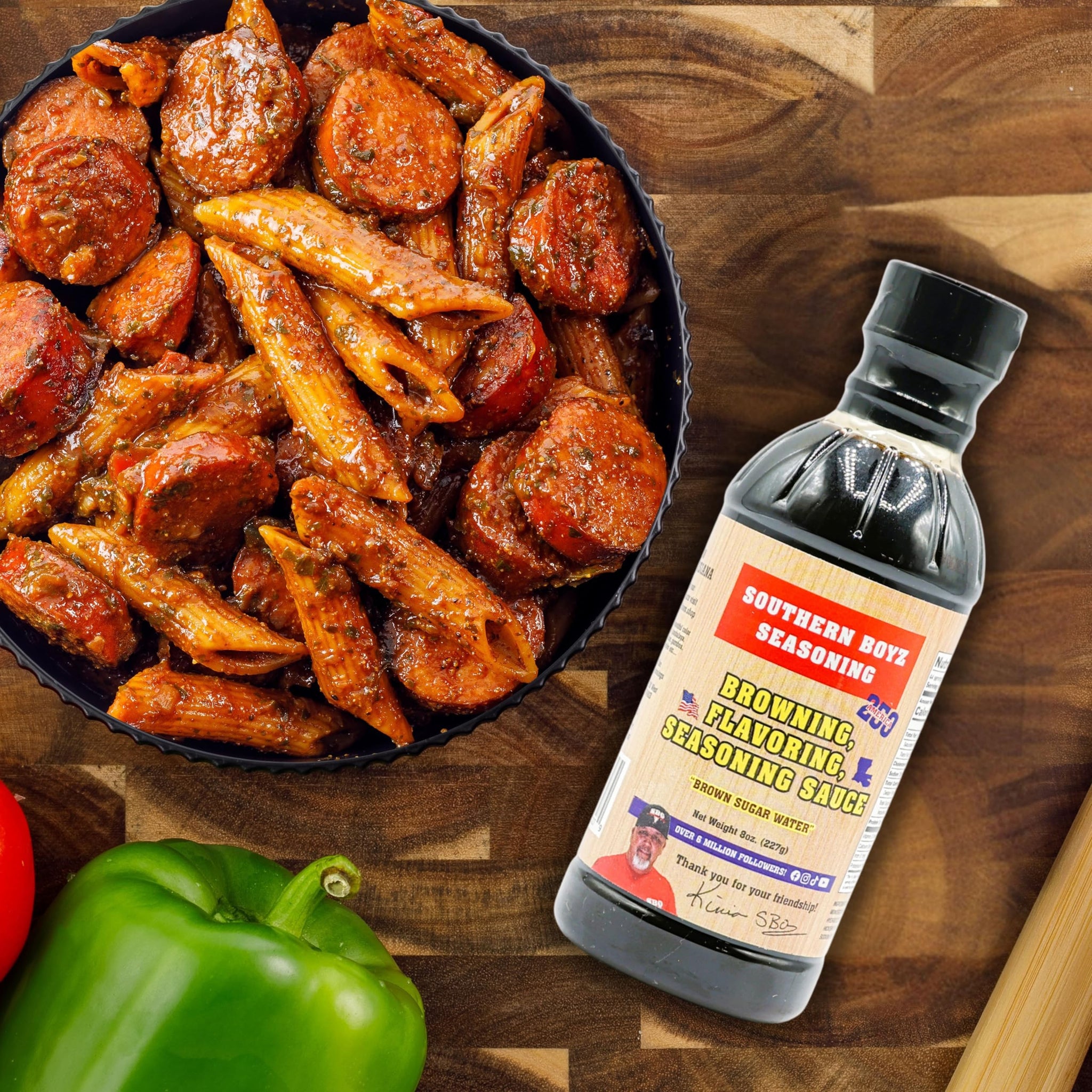 Southern Boyz Seasoning Brown Sugar Water - Flavoring Browning Sauce for Gravies, BBQ, Stews & Meats - Adds Flavor & Rich Color - 8 oz
