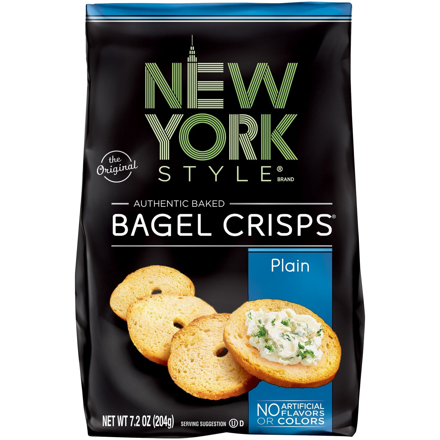 New York Style Bagel Crisps, Plain, 7.2 Ounce