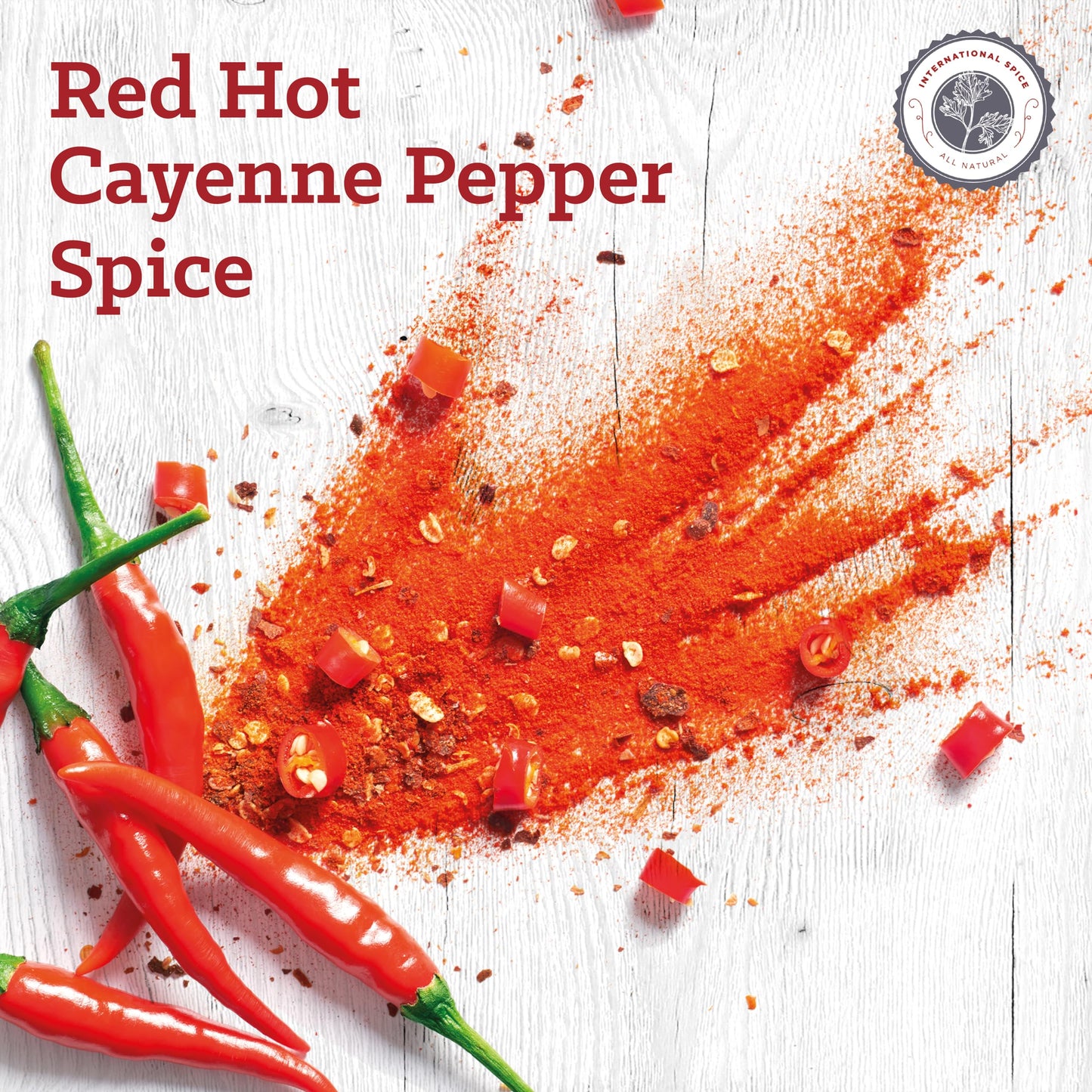 Cayenne Pepper by International Spice, Red Cayenne Pepper Seasoning Powder, Essential Gourmet Kitchen Spice, Bulk, 50 lb. Bag