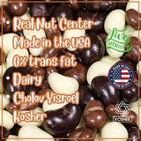 Gourmet Chocolate Covered Cashews Medley by Its Delish, 2 LBS Bulk Bag | Mix of Dark, Milk, and White Chocolate Coated Cashews - Chocolate Cashew Nuts