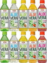 Farmer's Aloe Vera Variety Pack - Original, Mango, Coco, Fresa/Strawberry, Pina/Pineapple Drinks, 16.9 Fl Oz (Pack of 10, Total of 169 Oz)