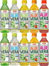 Farmer's Aloe Vera Variety Pack - Original, Mango, Coco, Fresa/Strawberry, Pina/Pineapple Drinks, 16.9 Fl Oz (Pack of 10, Total of 169 Oz)