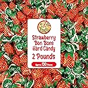 Strawberry Filled Hard Candy - Individually Wrapped Strawberry Bon Bons Candy 2 Pound Bulk Bag, Red