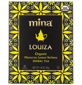 Mina Louiza, Organic Moroccan Lemon Verbena Tea, Organic Herbal Tea Bags, 15 Biodegradable Sachets, Refreshing Lemon Tea, Caffeine Free, Moroccan