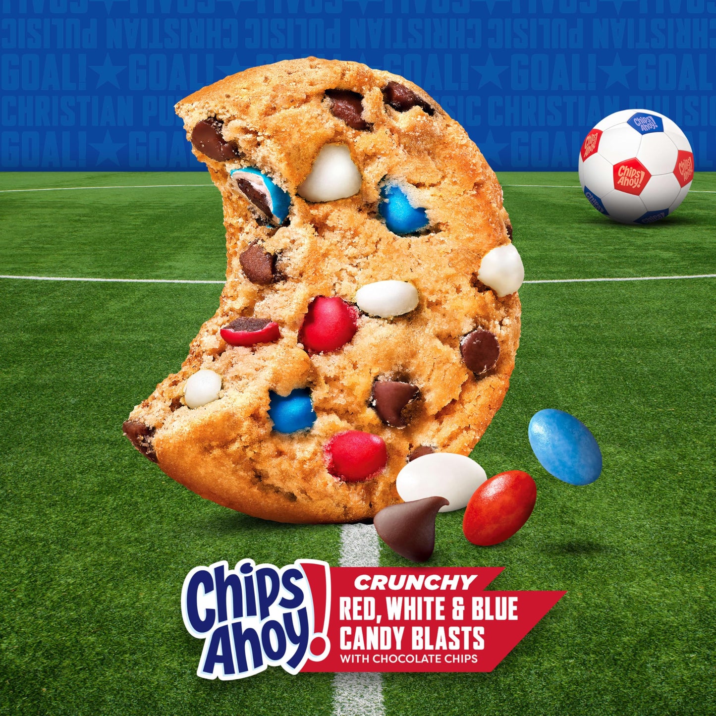 CHIPS AHOY! Crunchy Red, White, and Blue Candy Blasts Fudgy Chocolate Chip Cookies, Limited Edition, 9.5 oz