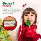 4E's Novelty 24 Pack Christmas Lollipops Santa, Snowman, Reindeer, Tree, Christmas Lollipops Individually Wrapped Bulk, Candy Suckers, Stocking