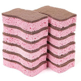 ELIVARA Kitchen Sponges - 12 Pack - Non-Scratch Dual-Sided Cellulose Scrub Sponges for Dishes, Pots, and Pans - Durable, Absorbent, and Reusable
