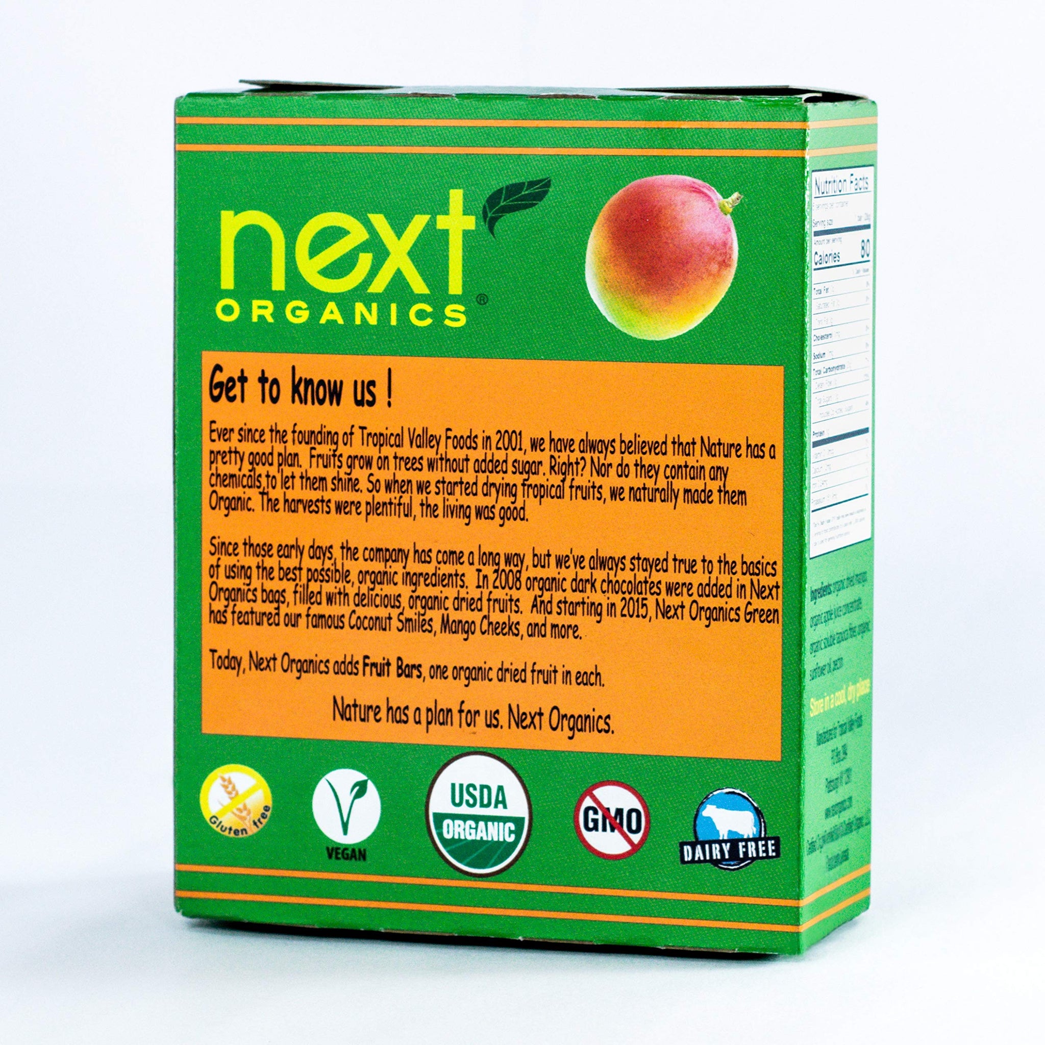 Next Organics Dried Mango Bar, 1 Ounce Bars (Box of 5)