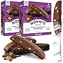 Nonni's Dark Chocolate Almond Biscotti Italian Cookies - 2 Boxes Dark Chocolate Cookies - Biscotti Individually Wrapped Cookies - Italian Biscotti