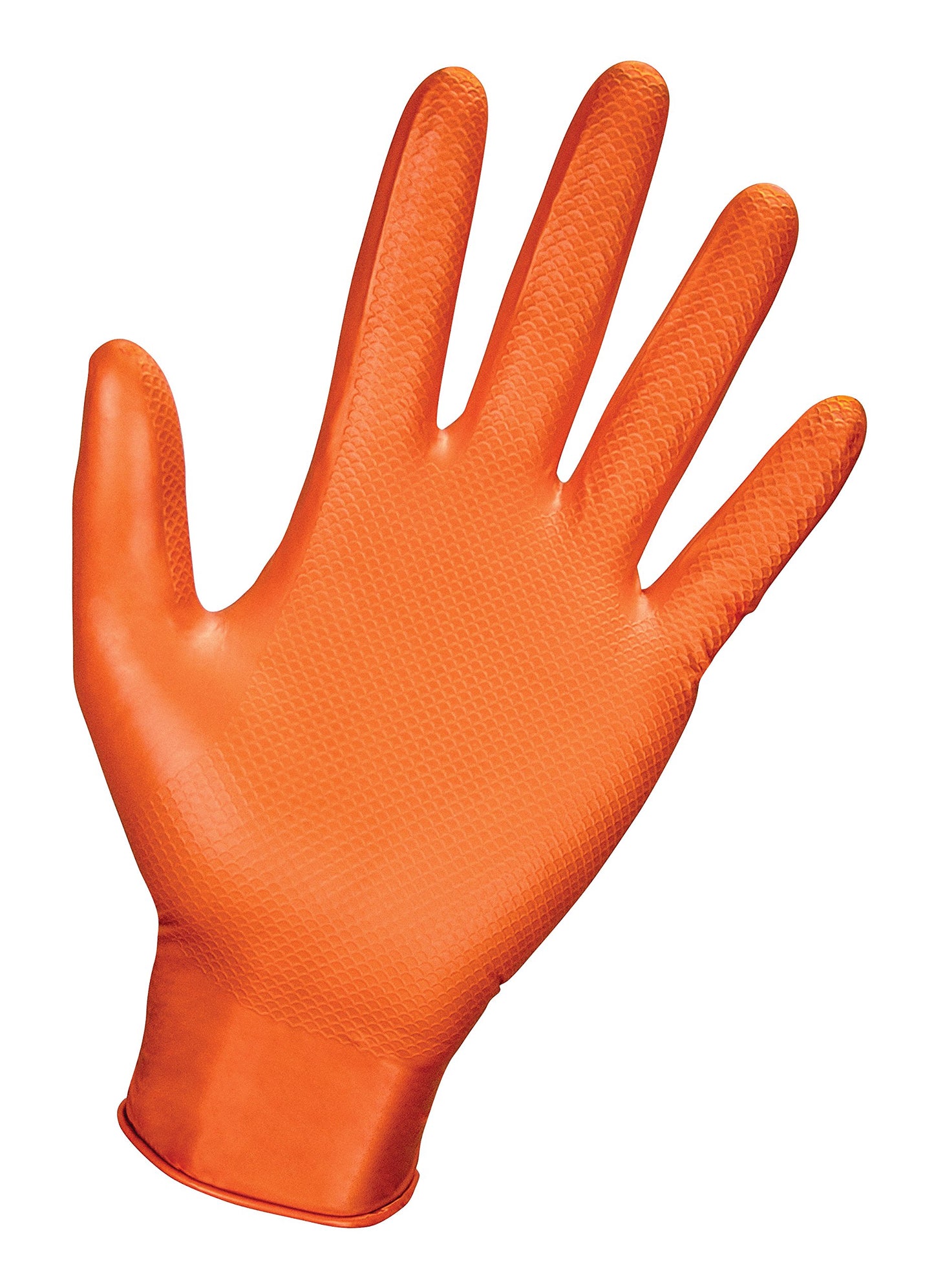 SAS Safety 66573 Astro-Grip Powder?Free 7 Mil Nitrile Gloves, Large, Orange 100/BX