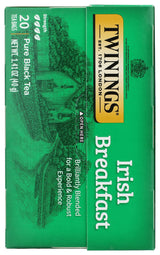 Twinings Irish Breakfast Tea, Robust and Flavourful Caffeinated Black Tea Bags Individually Wrapped, 20 Count