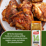 Badia 14 Spices Salt-Free All Purpose Seasoning, 20 oz - Savory Blend of Garlic, Onion, Herbs, Spices & Peppers
