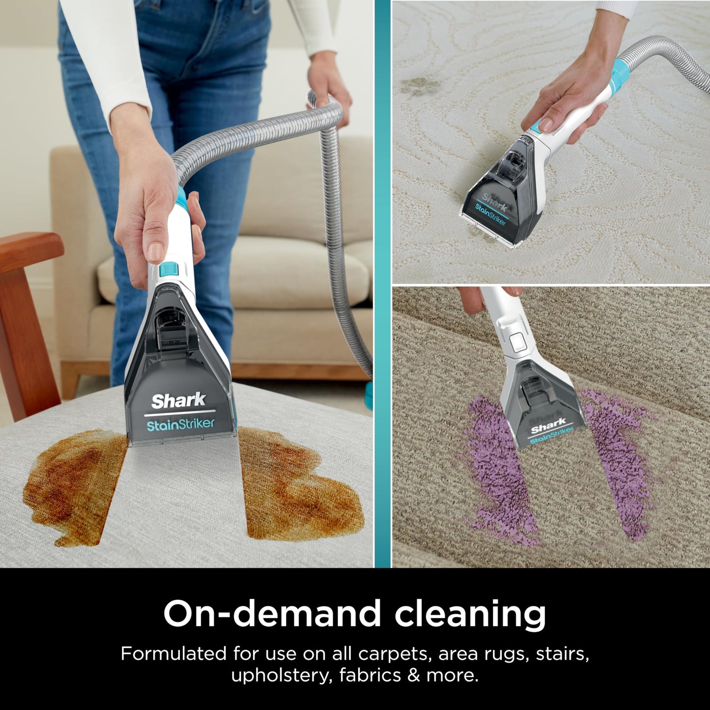 Shark StainStriker Cleaning Solution Bundle for Portable Cleaners, Carpet and Area Rug Formula, Instantly Eliminates Odors, Includes 32 oz OXY