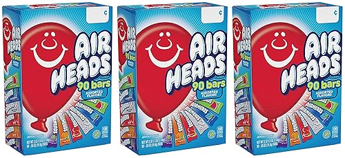 Airheads Bars, Chewy Fruit Candy, Variety Pack, 90 Count (Packaging May Vary) - 3 Pack