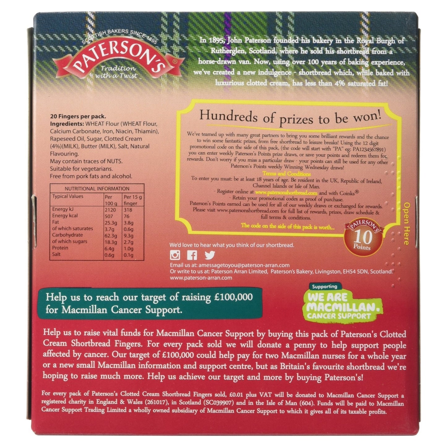 Paterson Shortbread Fingers 300g (Pack of 1)