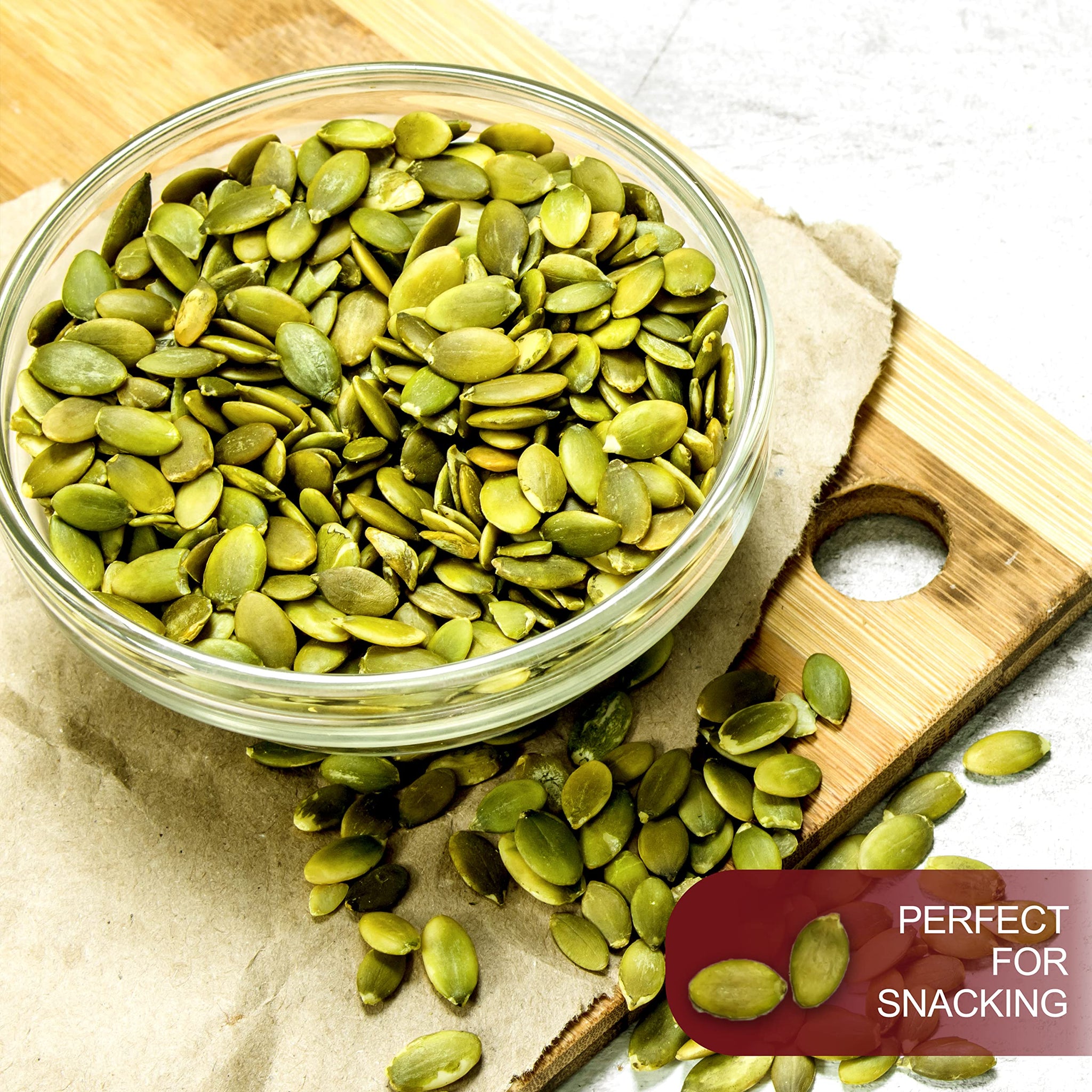 We Got Nuts Pumpkin Seeds Healthy Snacks 5Lbs (80oz) Bag | Raw Pepitas No Preservatives Added, 100% Natural With No Shell | For Baking, Salad