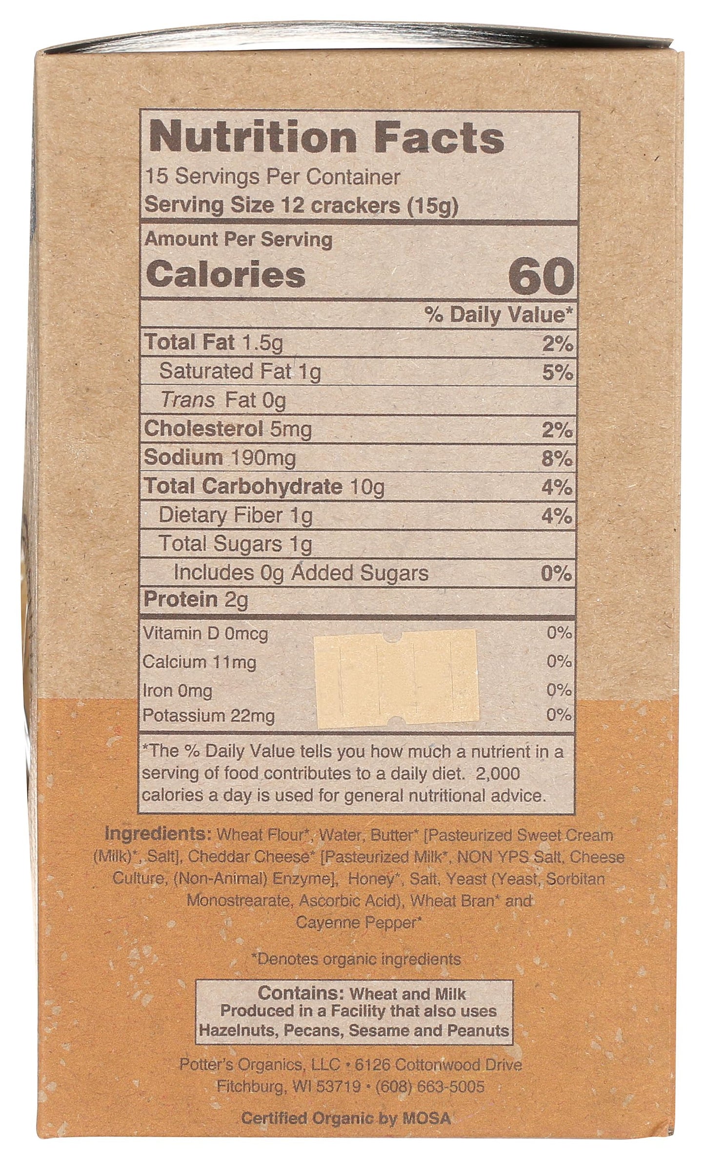Potters Crackers Wisconsin Cheddar Oyster Crackers, 8 OZ