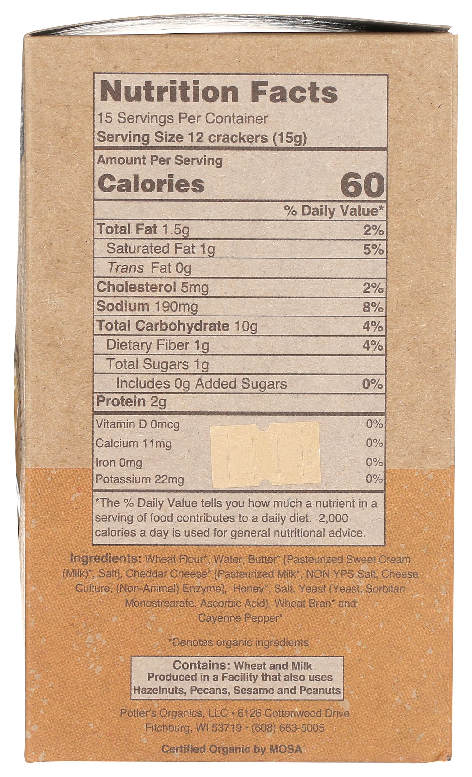Potters Crackers Wisconsin Cheddar Oyster Crackers, 8 OZ