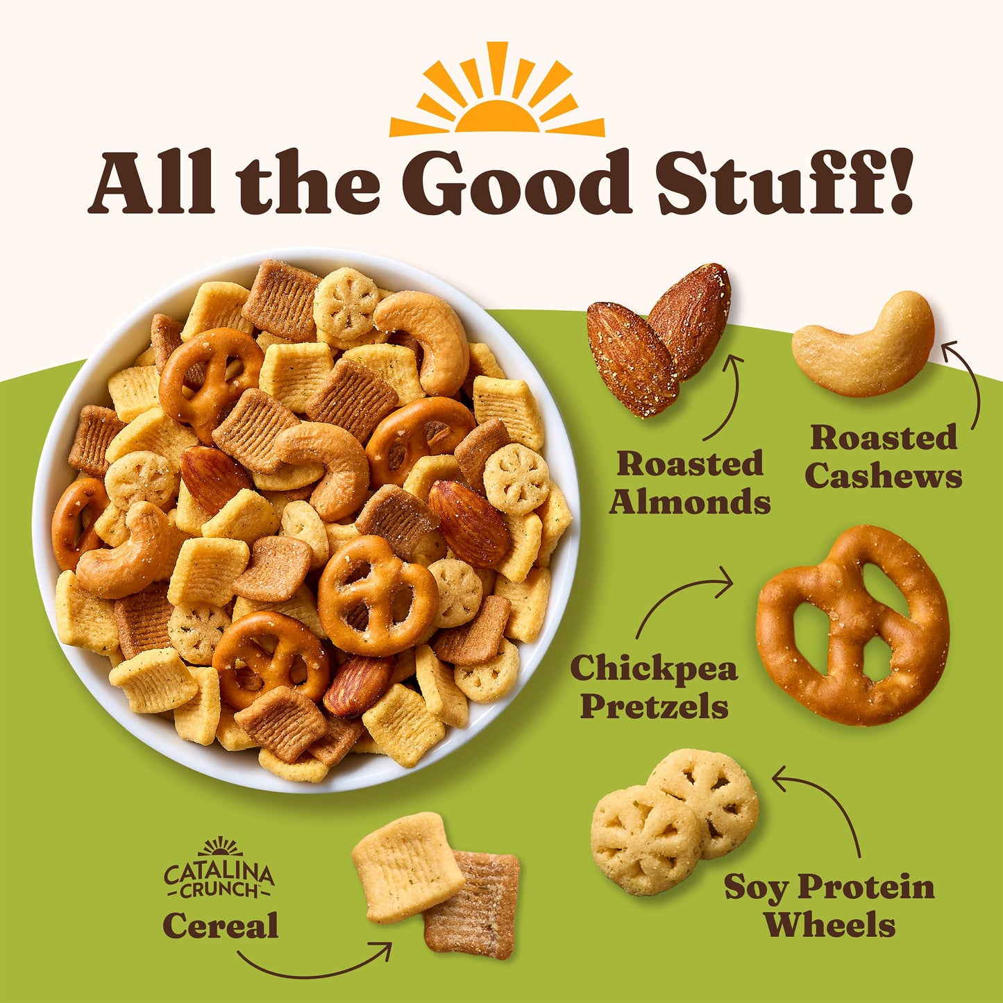 Catalina Crunch Protein Snack Mix - 10g Protein, 1g Sugar per Serving - Good Source of Fiber, Gluten Free - Parmesan Garlic, 5.25 Ounce Bag (Pack