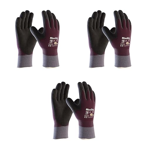 MaxiDry Zero 56-451 Cold Condition Work Glove with Thermal Lining and Full Double-Dipped Nitrile Coating (3, Medium)