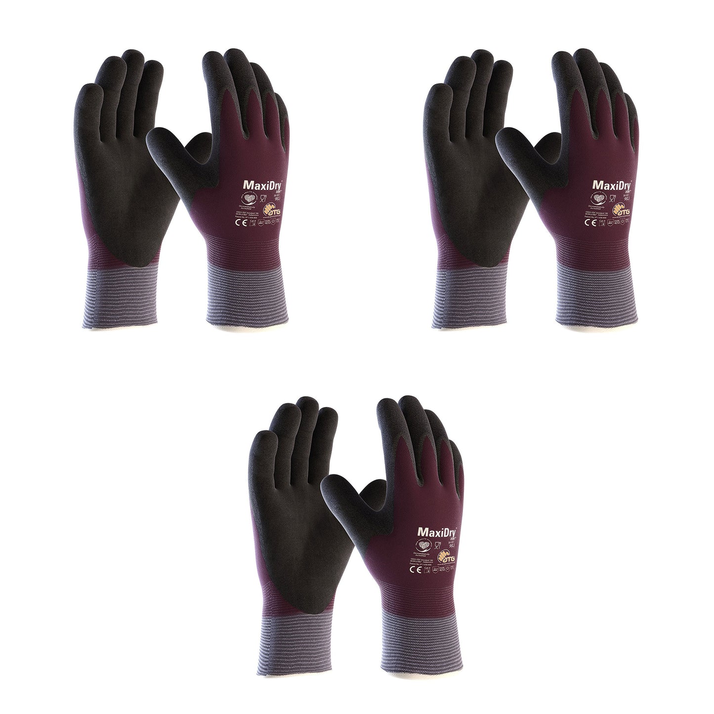 MaxiDry Zero 56-451 Cold Condition Work Glove with Thermal Lining and Full Double-Dipped Nitrile Coating (3, Medium)