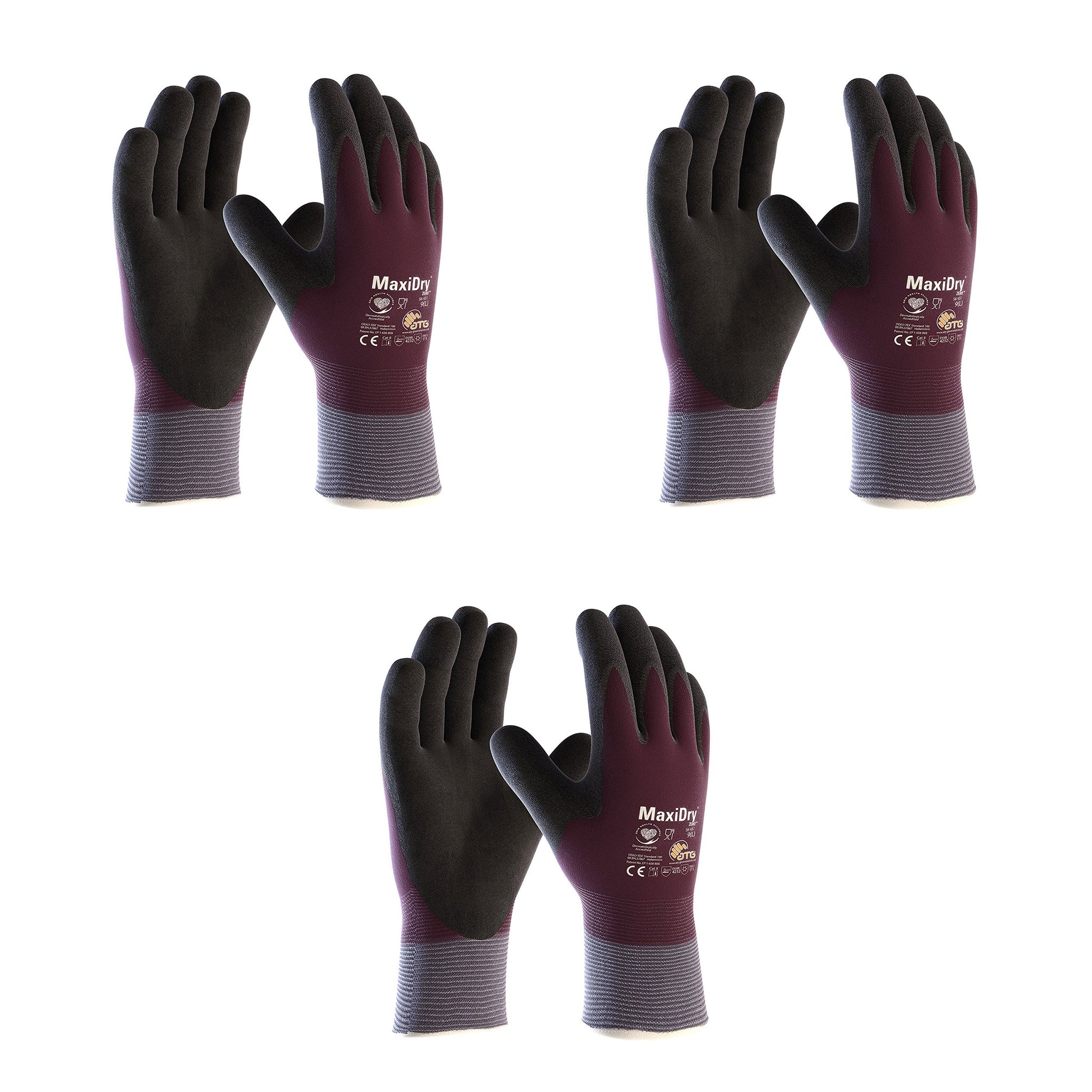 MaxiDry Zero 56-451 Cold Condition Work Glove with Thermal Lining and Full Double-Dipped Nitrile Coating (3, Medium)
