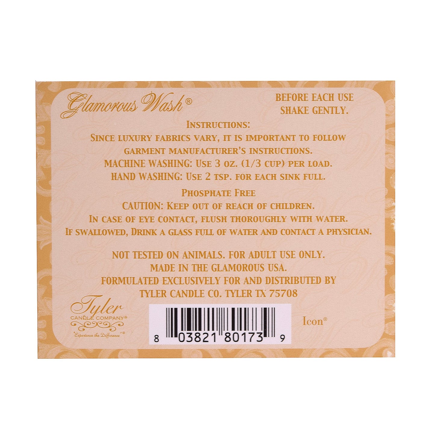 Tyler Candle Icon Glamorous Wash 16 oz Fine Laundry Detergent (1)