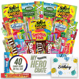 Military Birthday Candy Snack Box (40 Full Size Variety Gift Basket Care Package) Gummy Snacks, Swedish Fish, Chocolate & More - My Hero Crate
