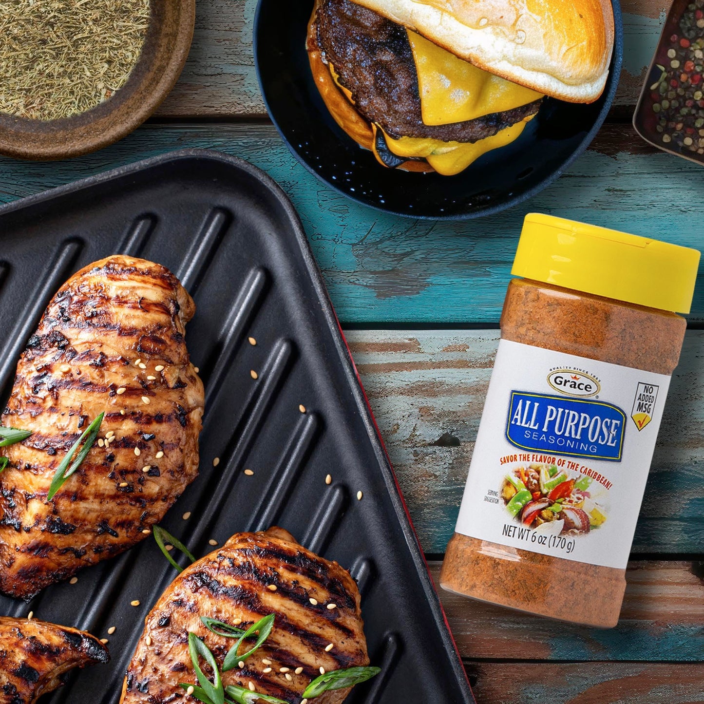 Grace All Purpose Seasoning 6oz - 2 Pack - All Spices for Cooking - A Complete Veggie Blend - The Best Jamaican Mediterranean Seasoning For Cooking