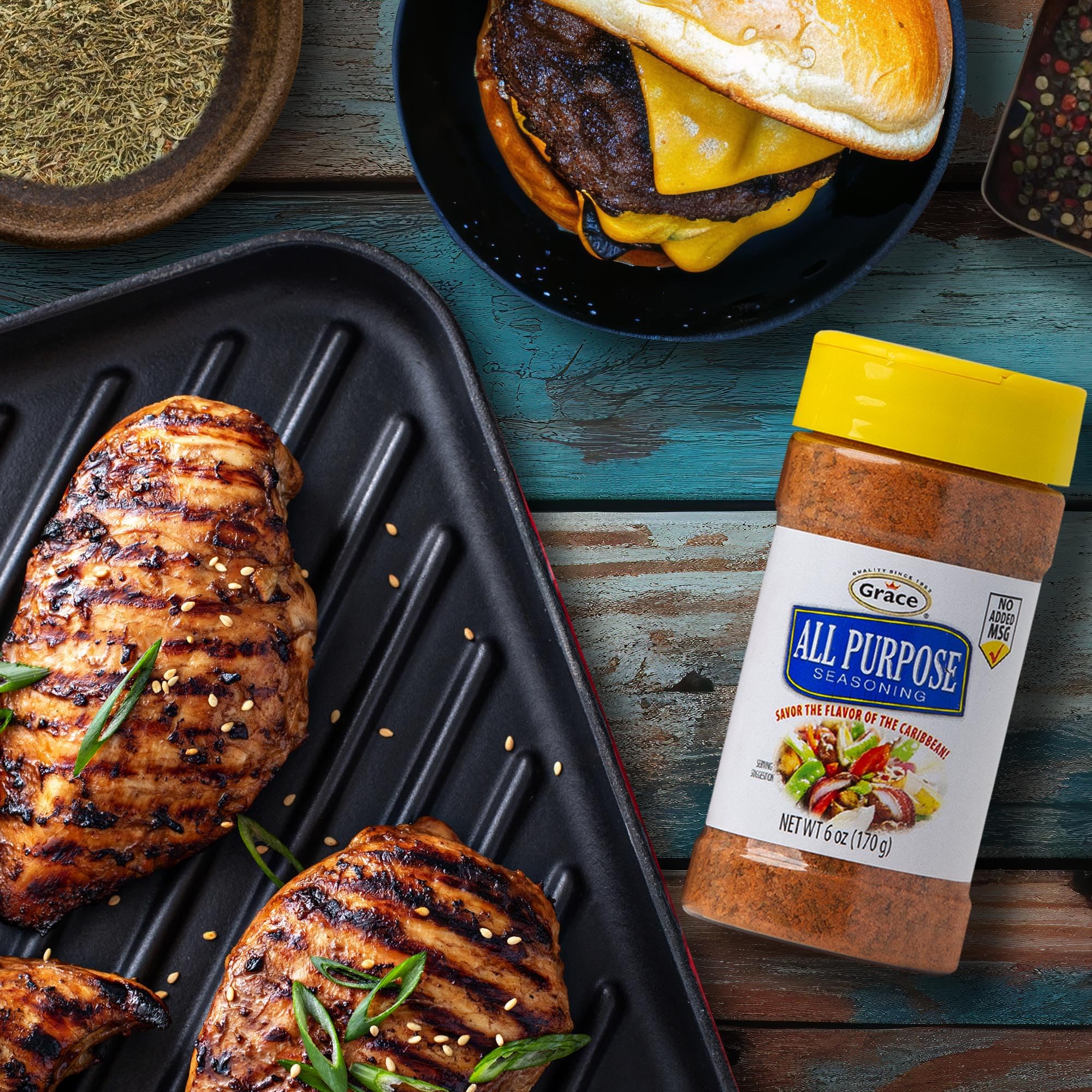 Grace All Purpose Seasoning 6oz - 2 Pack - All Spices for Cooking - A Complete Veggie Blend - The Best Jamaican Mediterranean Seasoning For Cooking