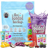 The Loaded Tea Shop Energy Drink Mix Sticks, Berry Blast Collection 5 Pack, Sugar-Free, Zero Calories, 200mg Natural Caffeine, No Artificial