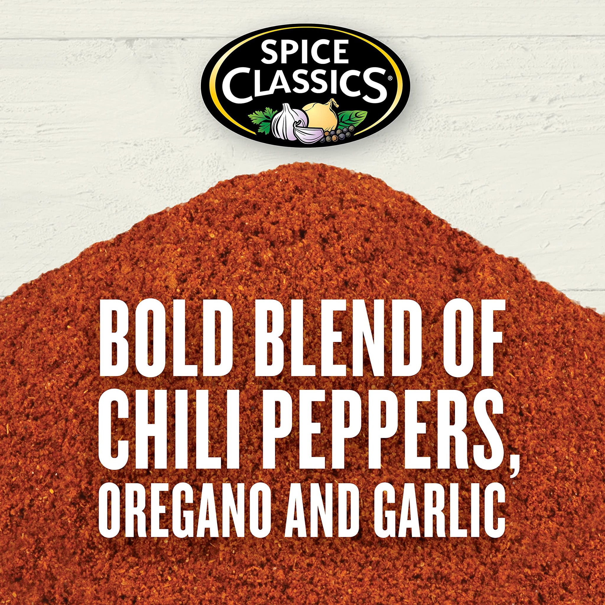 Spice Classics Chili Powder, 16 oz - One 16 Ounce Container of Ground Chili Powder Made from Chili Peppers, Oregano, and Garlic Perfect for Mexican or