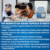 Tapioca Flour for Baking - Tapioca Starch Powder 2.5 lb Resealable Poly Bag - Non-GMO, Gluten Free, Vegan, Kosher, Plant Based, Cooking & Boba Pearls