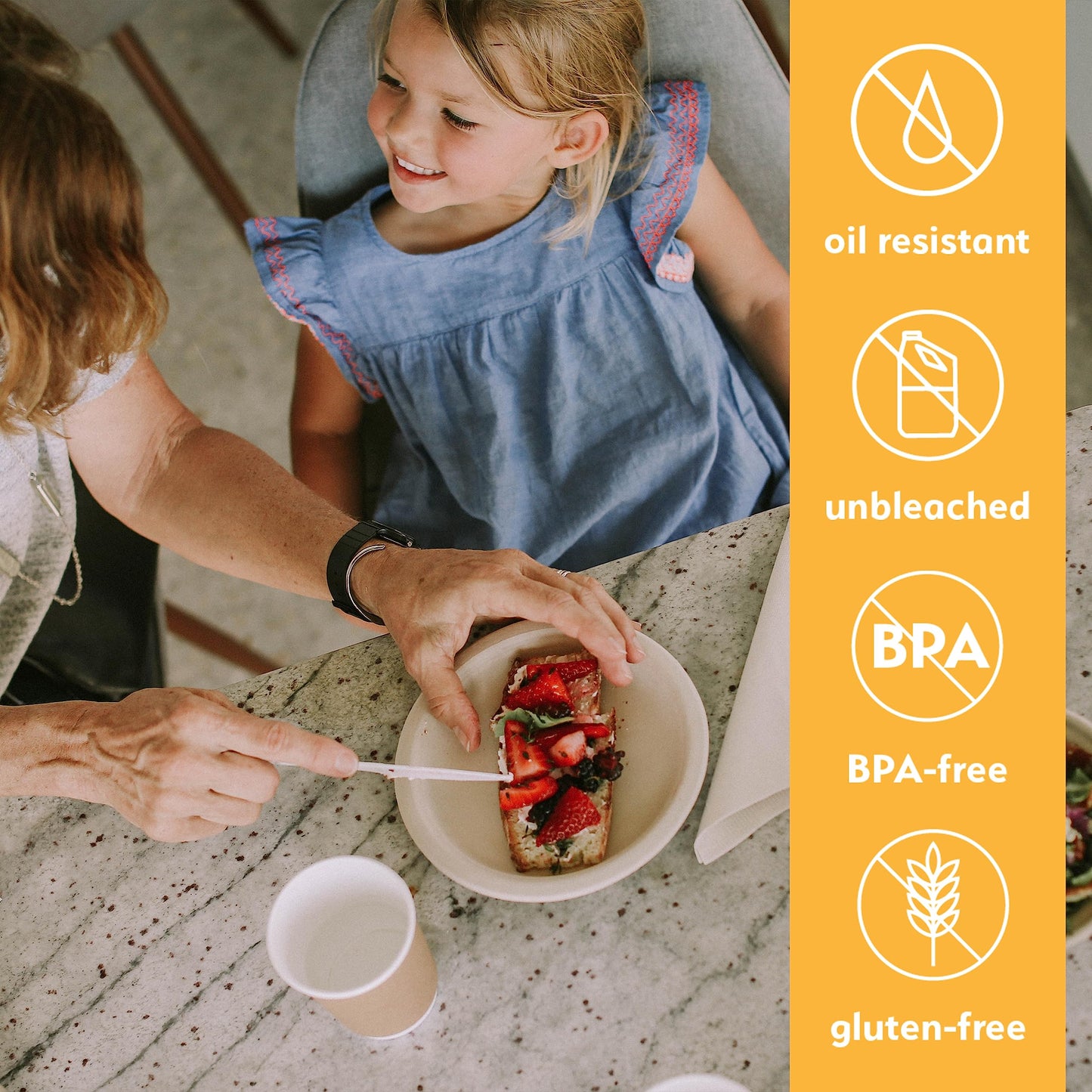 100% Compostable Disposable Paper Plates Bulk [7" 240 Pack], Bamboo Plates, Eco Friendly, Biodegradable, Sturdy Small Dessert Party Plates