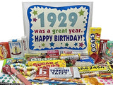 RETRO CANDY YUM ~ 1929 97th Birthday Gift Box of Nostalgic Candy from Childhood for 97 Year Old Man or Woman Born 1929
