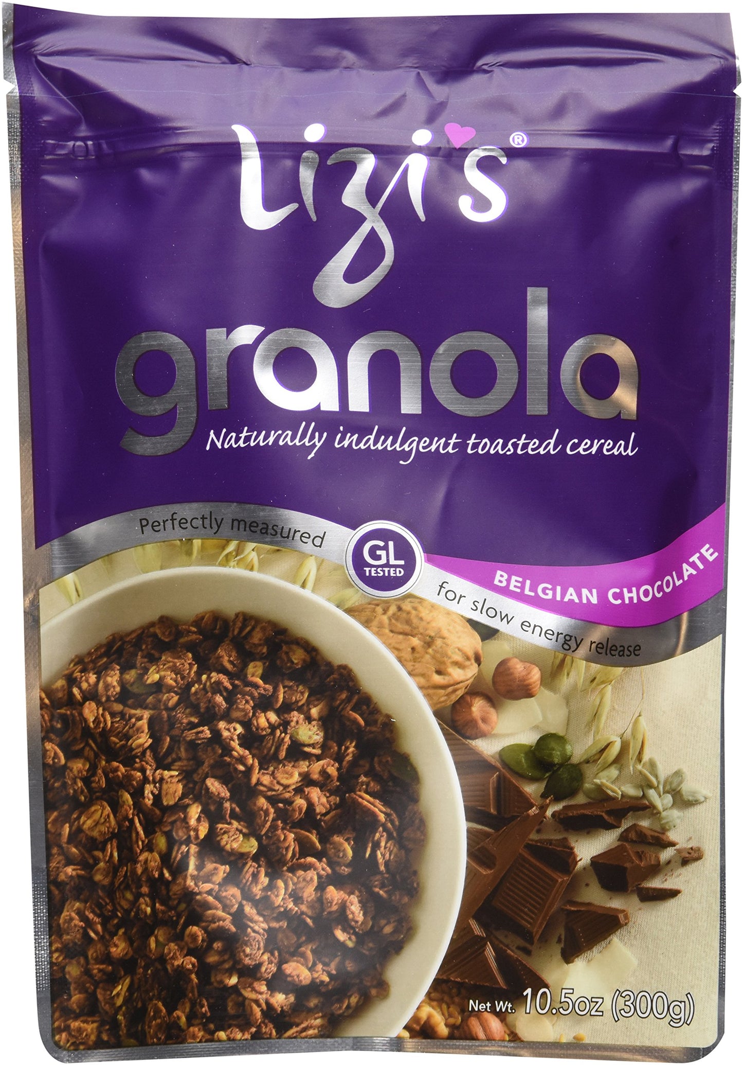 Lizi's Granolas Belgian Chocolate, 10.5-Ounce Bags (Pack of 6)