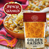Spicy World Golden Raisins 2 LB Bulk Bag - Sweet & Seedless Sultanas from South Africa | | Perfectly Dried for Natural Sweetness | Ideal Dried Fruit